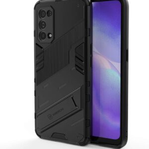 Realme X Serie Modische schwarze Handyhülle mit Standfunktion