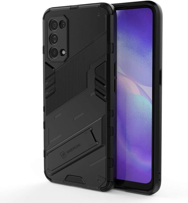 Realme X Serie Modische schwarze Handyhülle mit Standfunktion