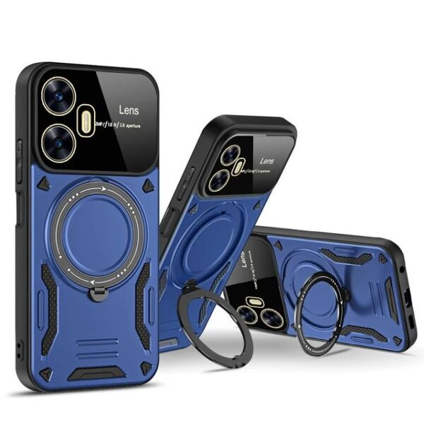 Realme X Serie Modische blaue magnetische Handyhülle